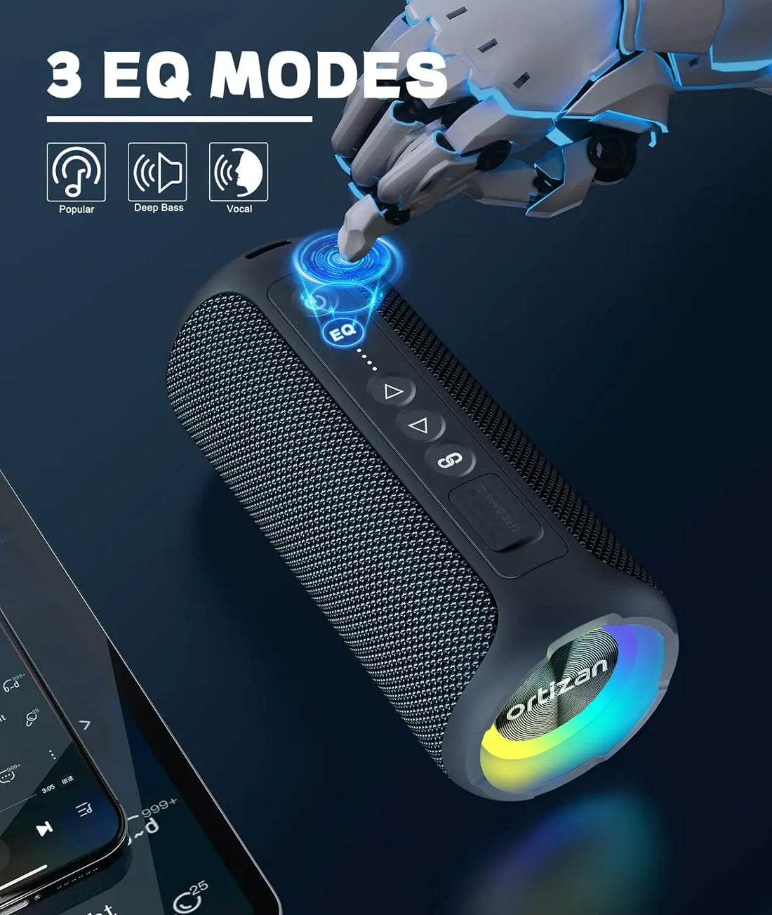 Ortizan X8 Pro Waterproof Bluetooth Speaker – Bass Boost & Dual Pairing