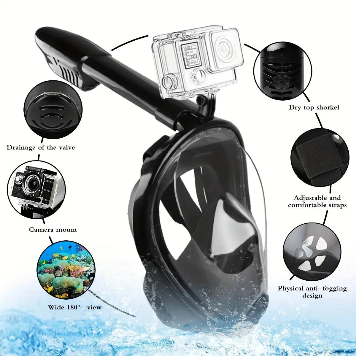 Full Face Snorkel Mask – Anti-Fog Diving Mask for Adults