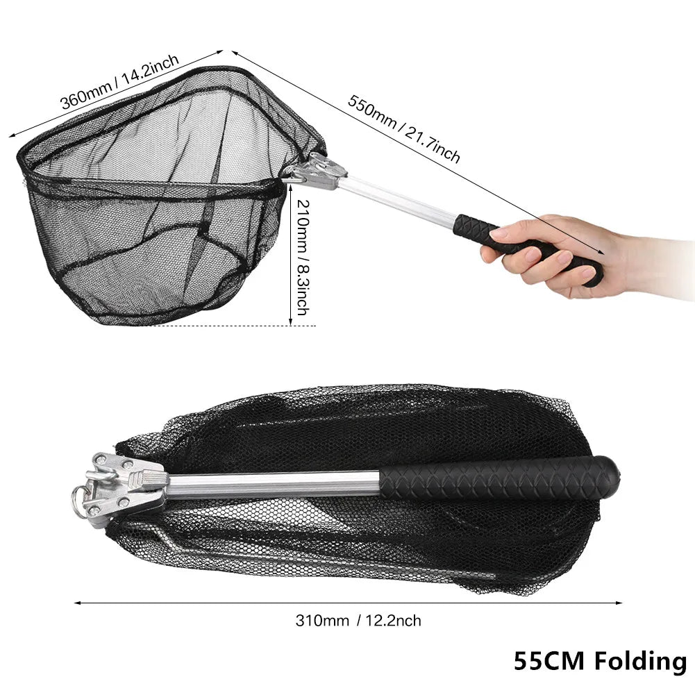 Telescopic Fishing Landing Net – 55cm to 190cm Foldable Floating Net