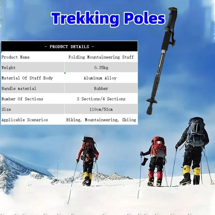 Ultralight Foldable Trekking Poles with Shock Absorption