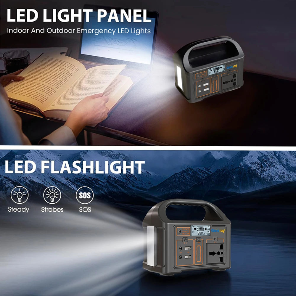 300W/500W Portable Power Station – 460Wh Solar Generator with LiFePO4 Battery