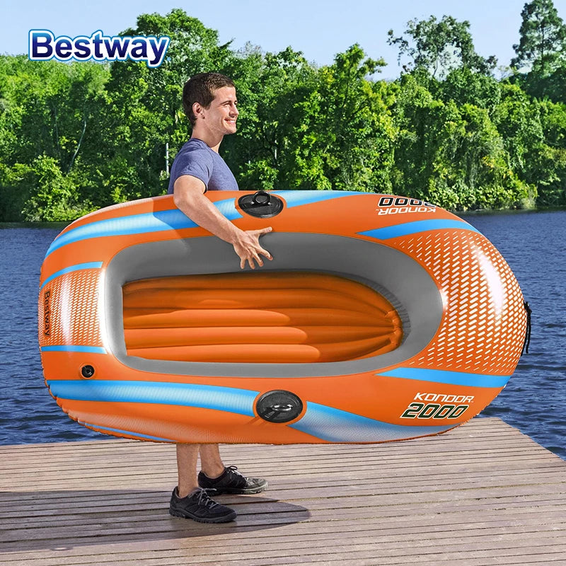 Bestway Inflatable Kayak (1–3 Person) – Heavy Duty PVC Raft for Adventure & Rafting