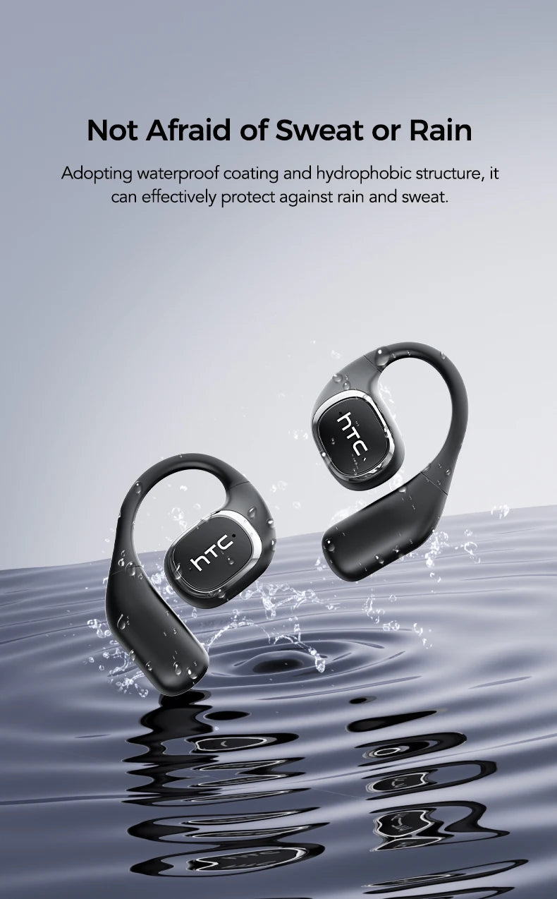 HTC NE11 Open-Ear Wireless Earbuds – Bluetooth V6.0 with AI Translator & LCD Display