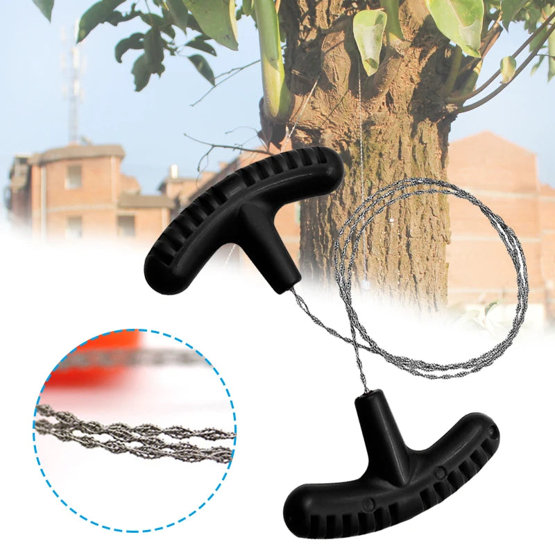 Portable Wire Saw – Stainless Steel Survival Hand Rope Saw for Camping & Hiking