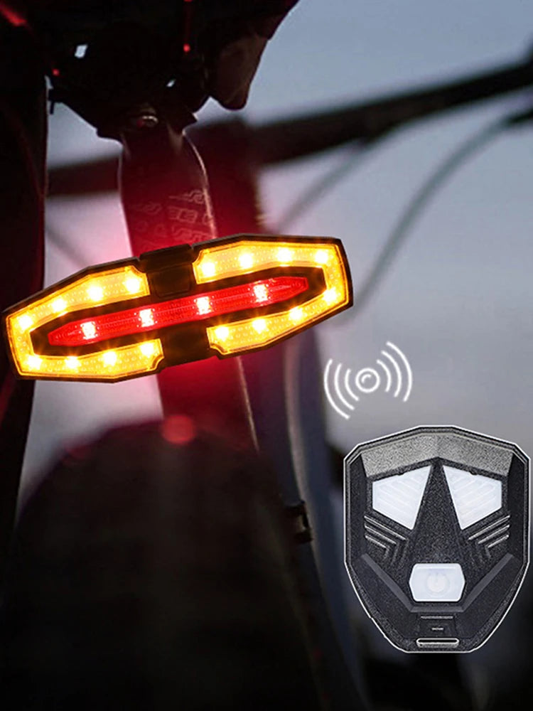 Rechargeable Bike Rear Light – Turn Signal Taillight with Wireless Remote