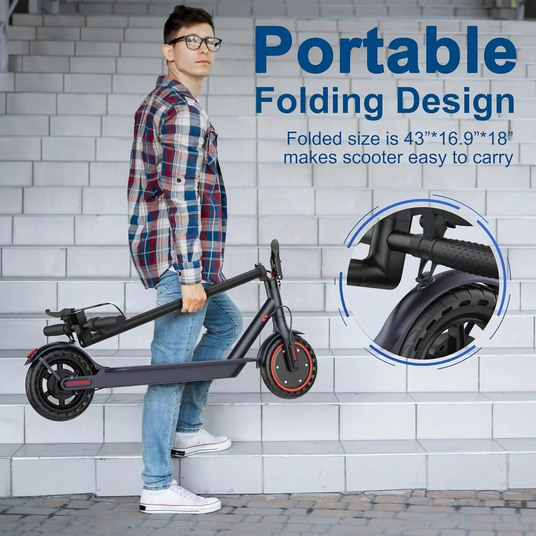 LP60 Electric Scooter – 350W Folding E-Scooter with App Control, 16mph, 12-Mile Range