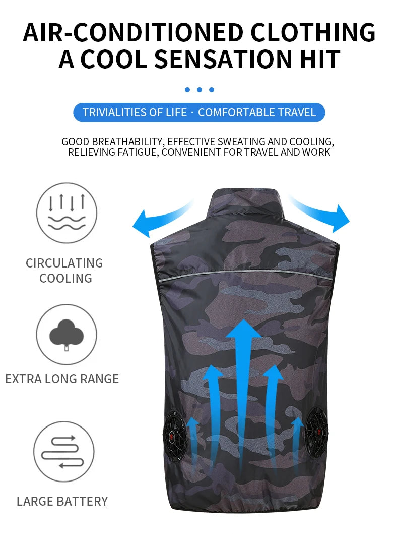 Cooling Fan Vest – Air-Conditioned Jacket for Outdoor Work, Hiking, and Summer Sports