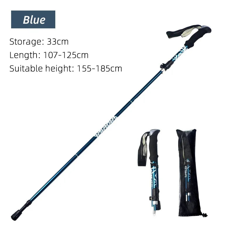 5-Section Foldable Trekking Pole – Portable Telescopic Hiking Stick