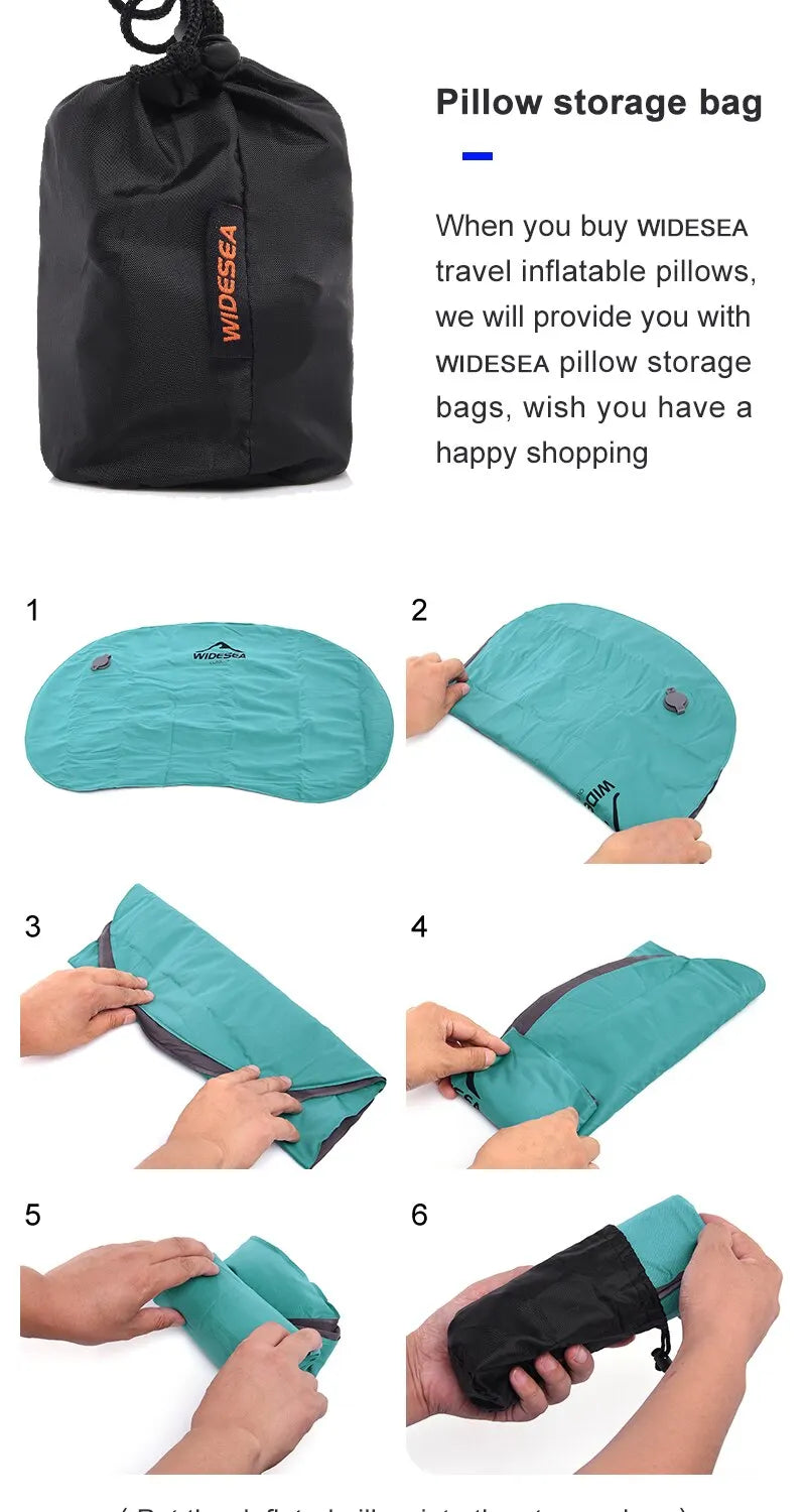 Widesea Portable Inflatable Camping Pillow – Compact Folding Air Cushion
