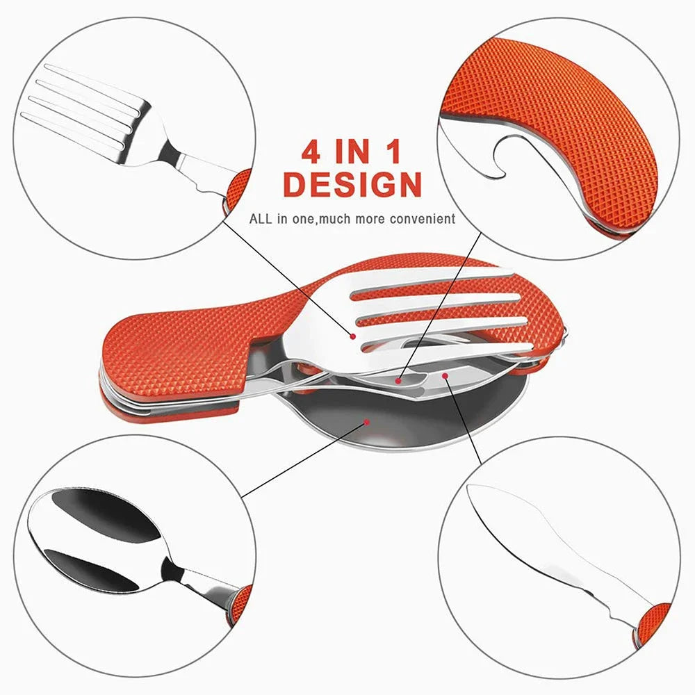 Foldable Camping Utensil Set – Knife, Fork & Spoon Combo