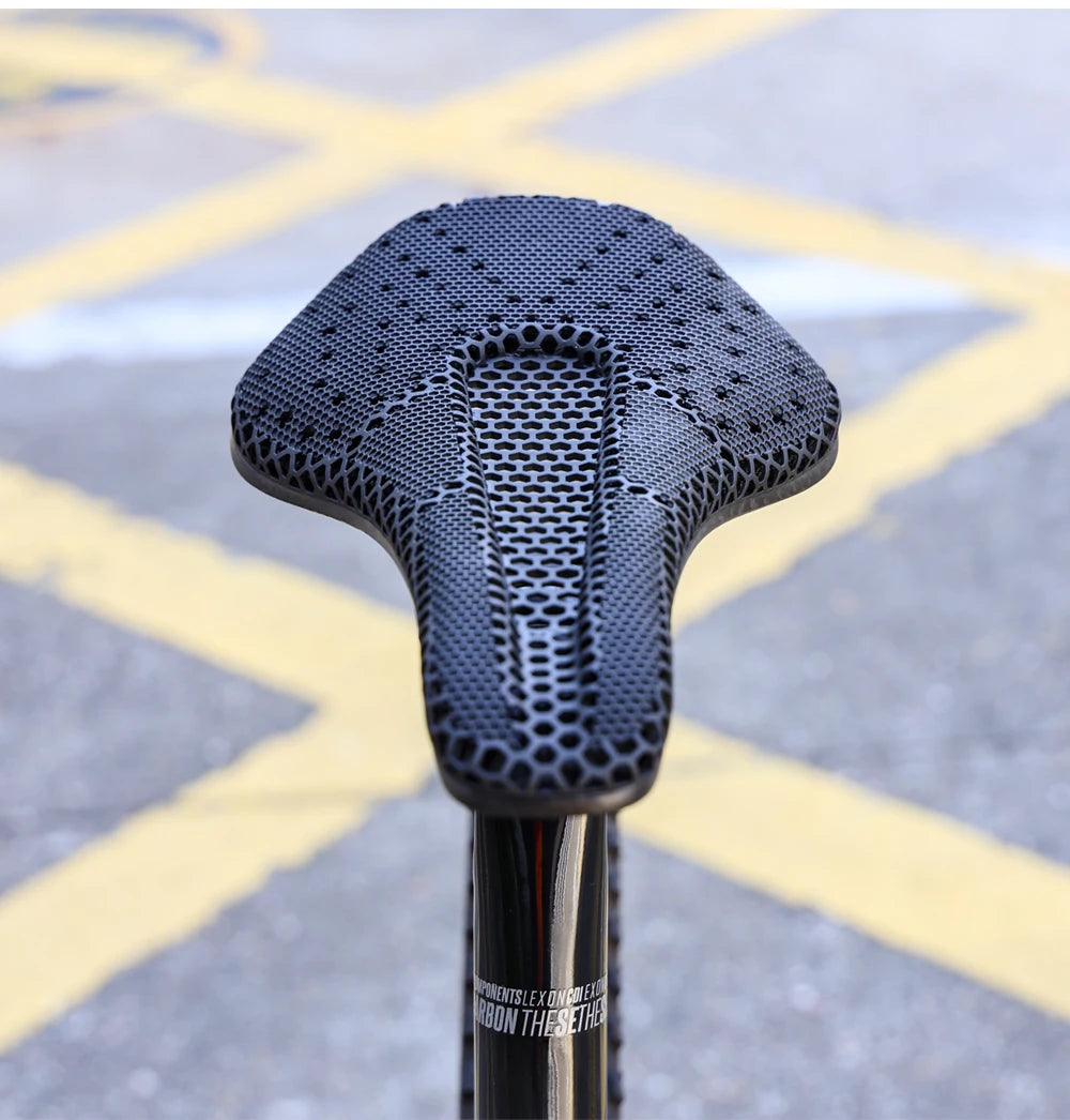 RYET Full Carbon 3D Printed Bike Saddle – Ultralight Breathable MTB & Road Seat