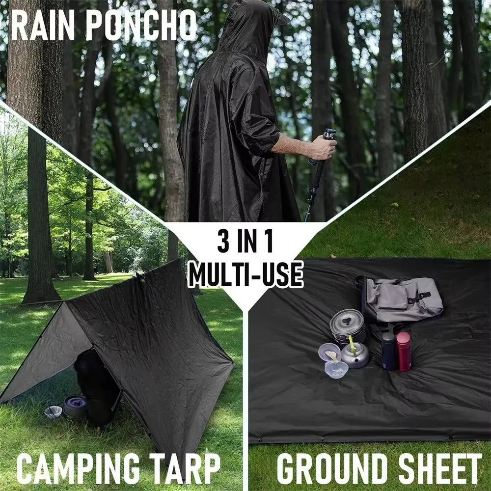 3-in-1 Outdoor Raincoat – Waterproof Multifunctional Hiking & Travel Rainwear