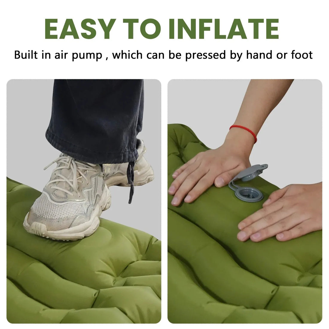 WESTTUNE Inflatable Camping Mattress – Thick Sleeping Pad with Pillow & Built-in Pump