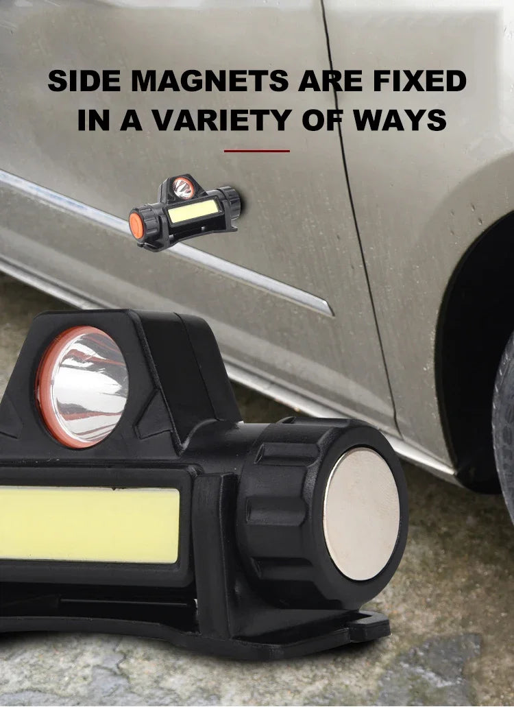Outdoor LED Headlamp – Long Battery Life, Rechargeable Magnetic Headlight for Night Fishing