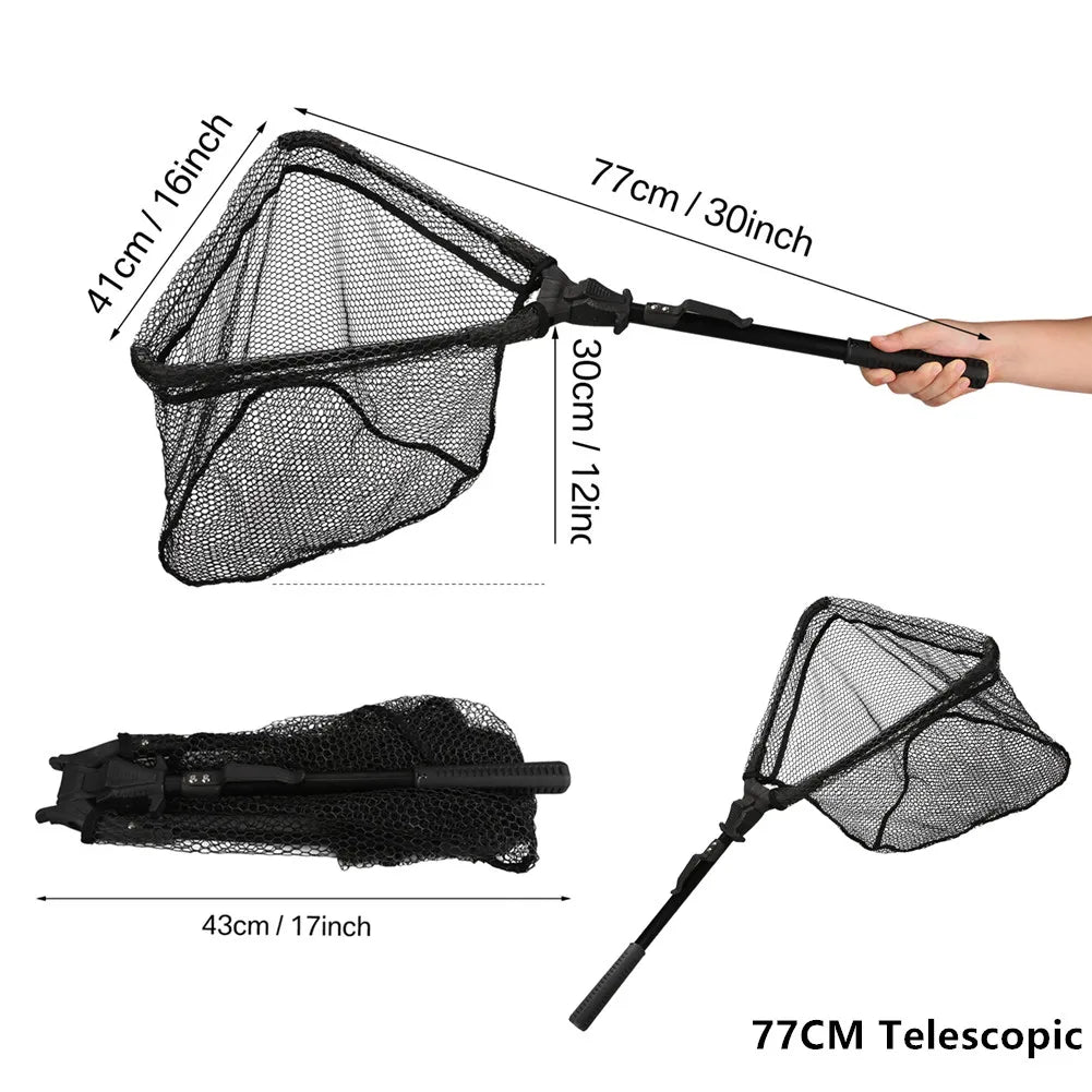 Telescopic Fishing Landing Net – 55cm to 190cm Foldable Floating Net