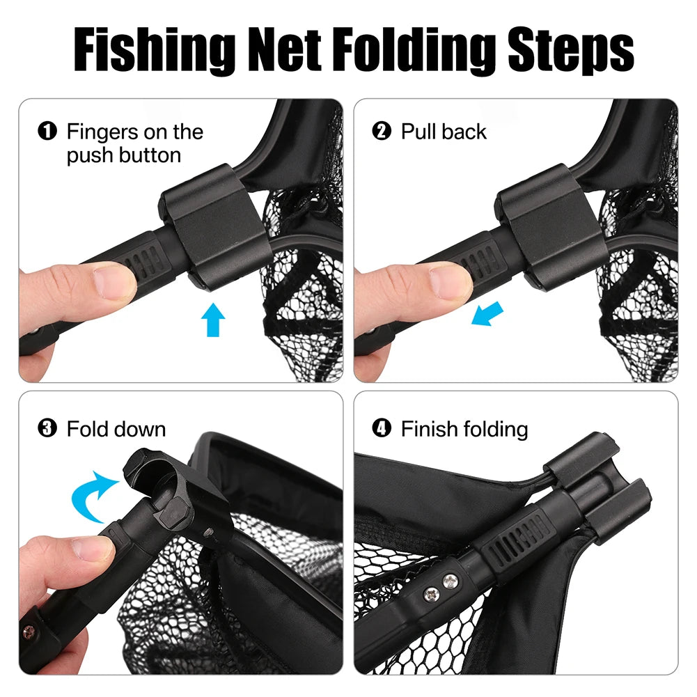 Telescopic Fishing Landing Net – 55cm to 190cm Foldable Floating Net