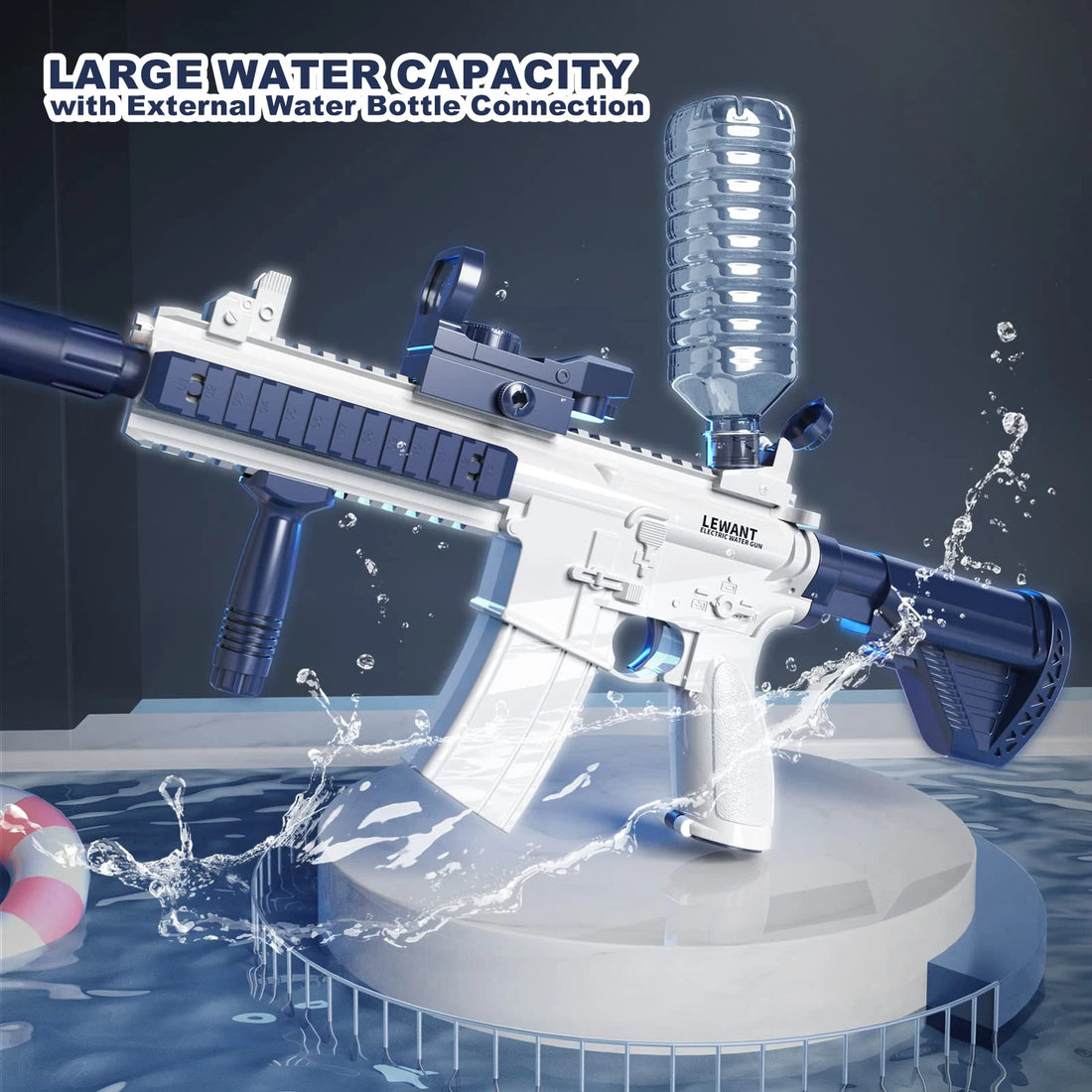 Unilabo M416 Electric Water Gun – Battery Powered with External Water Bottle