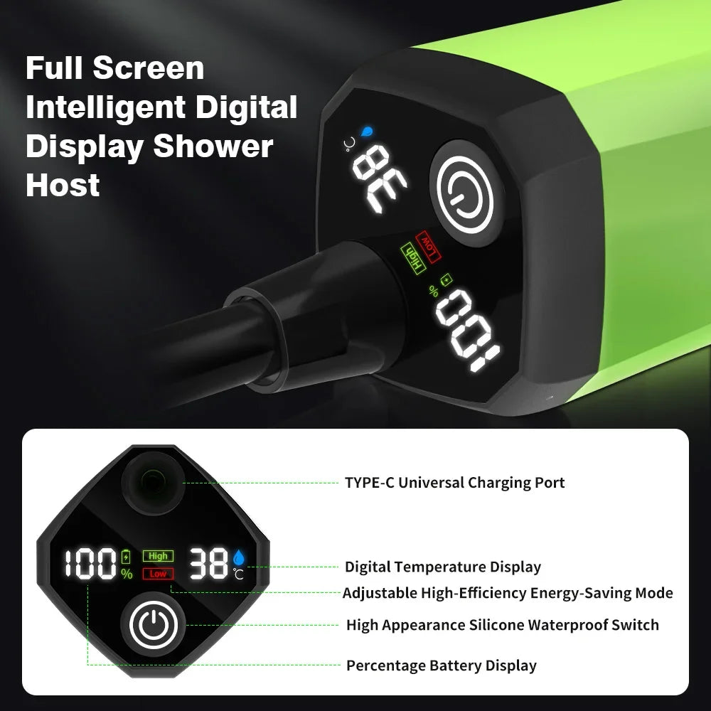 Portable Camping Shower Pump Kit with Digital Display