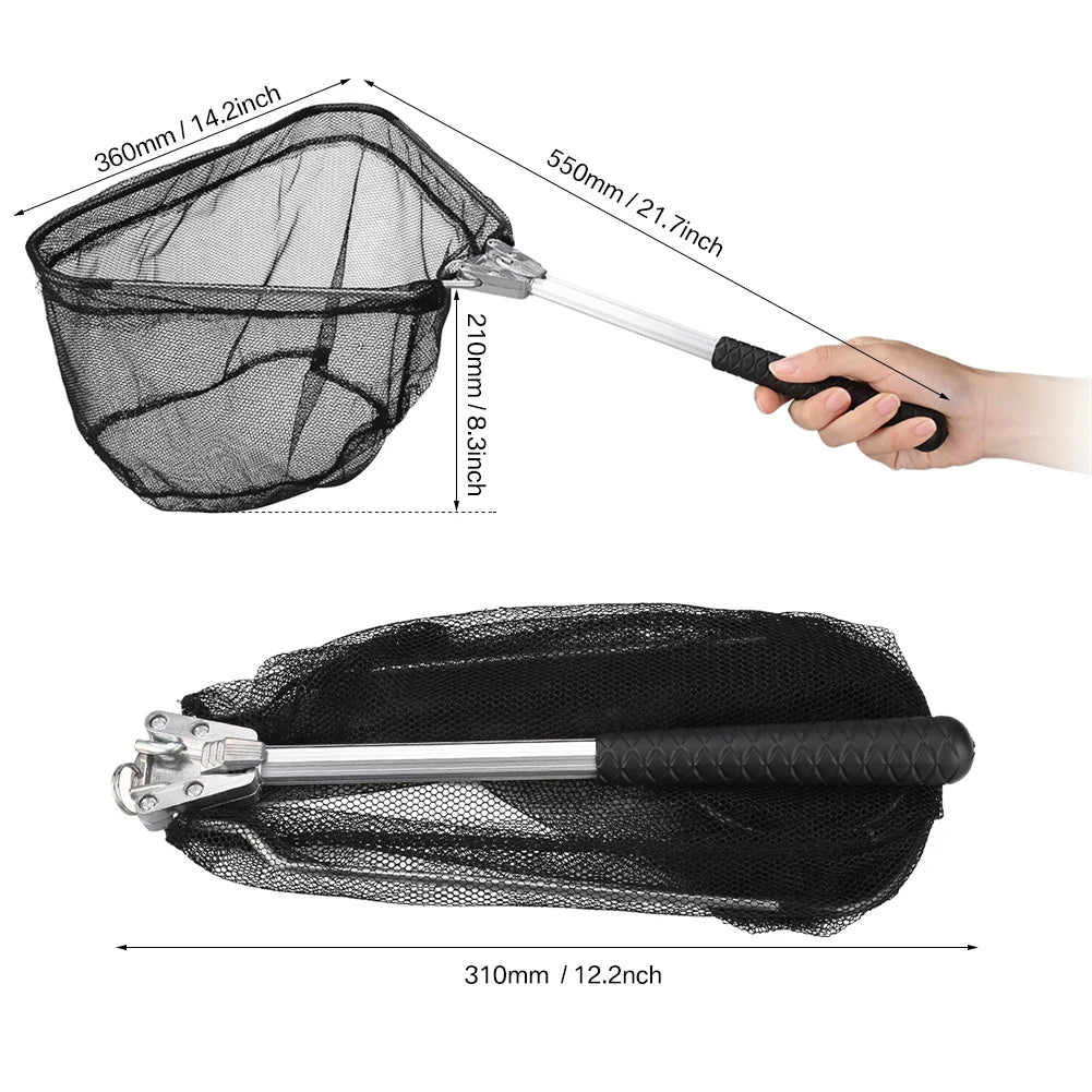 Telescopic Fishing Landing Net – 55cm to 190cm Foldable Floating Net