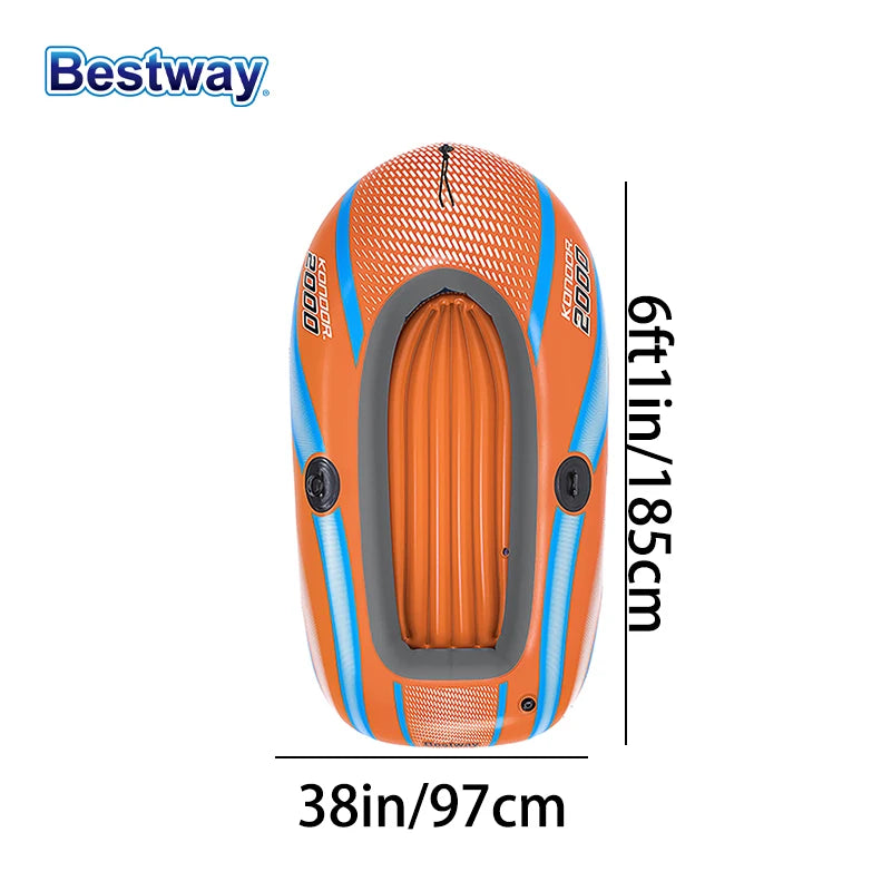 Bestway Inflatable Kayak (1–3 Person) – Heavy Duty PVC Raft for Adventure & Rafting