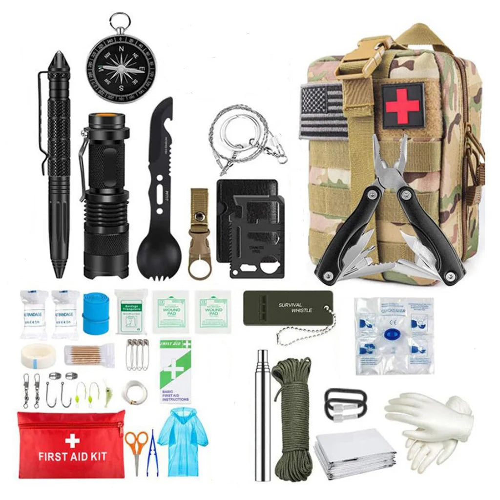Survival First Aid Kit – Outdoor Emergency Trauma Bag with MOLLE System