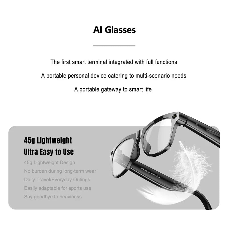 2026 4K AI Smart Glasses – Color Changing, 100MP Camera, Bluetooth Call & Voice Assistant