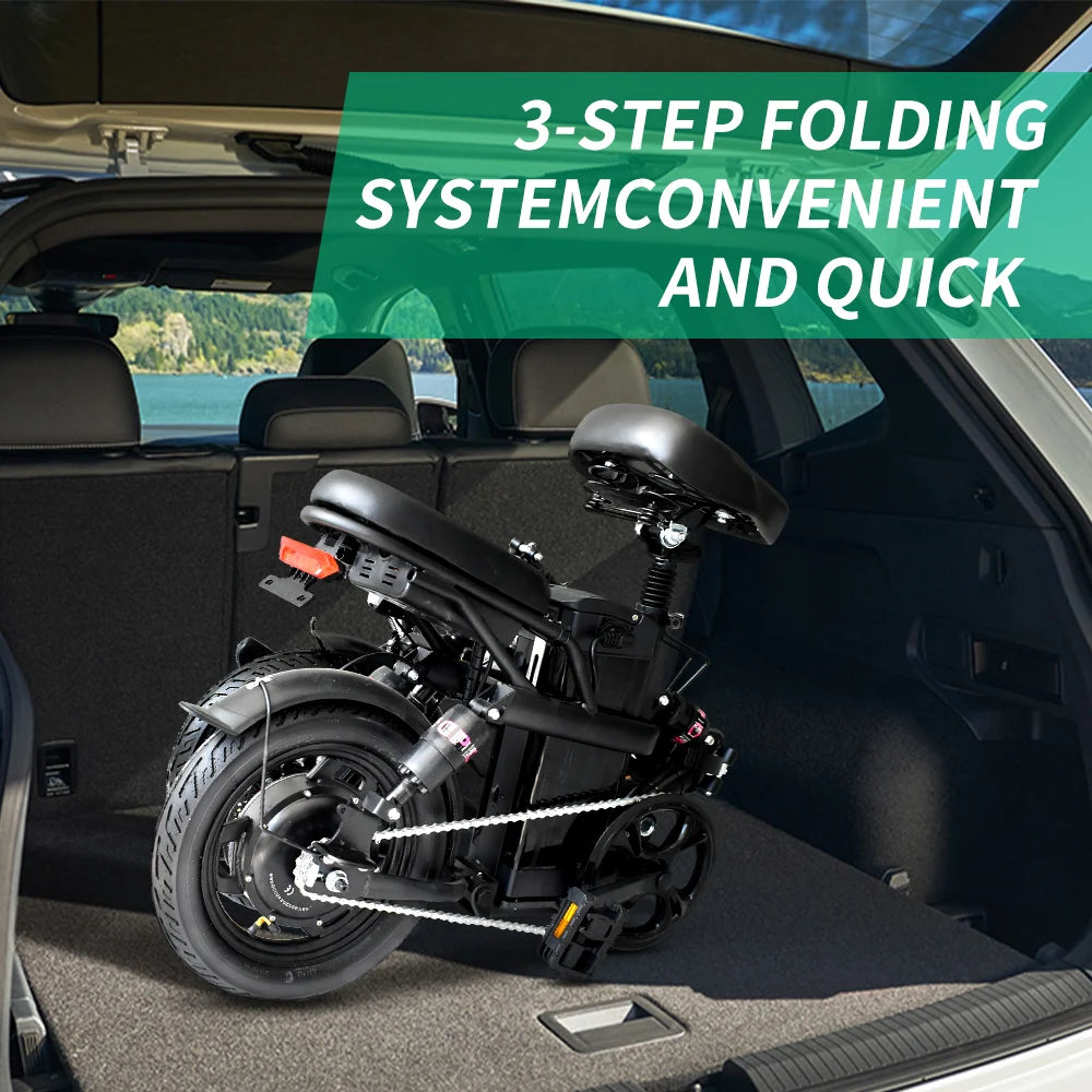 IDOTATA 48V 10Ah Foldable Electric Bike – 400W Motor, Urban Commuter Mini E-Bike