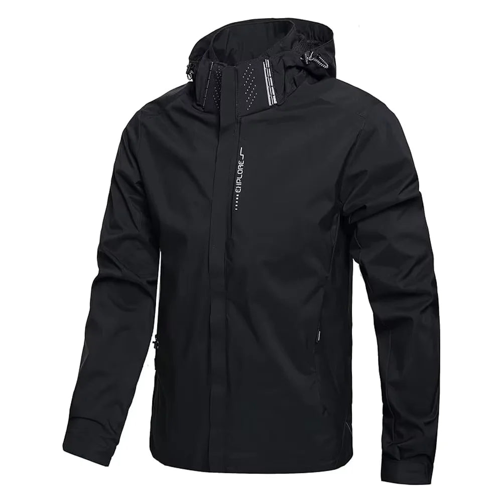 Waterproof Rain Jacket – Lightweight Hooded Outdoor Windproof Coat for Men