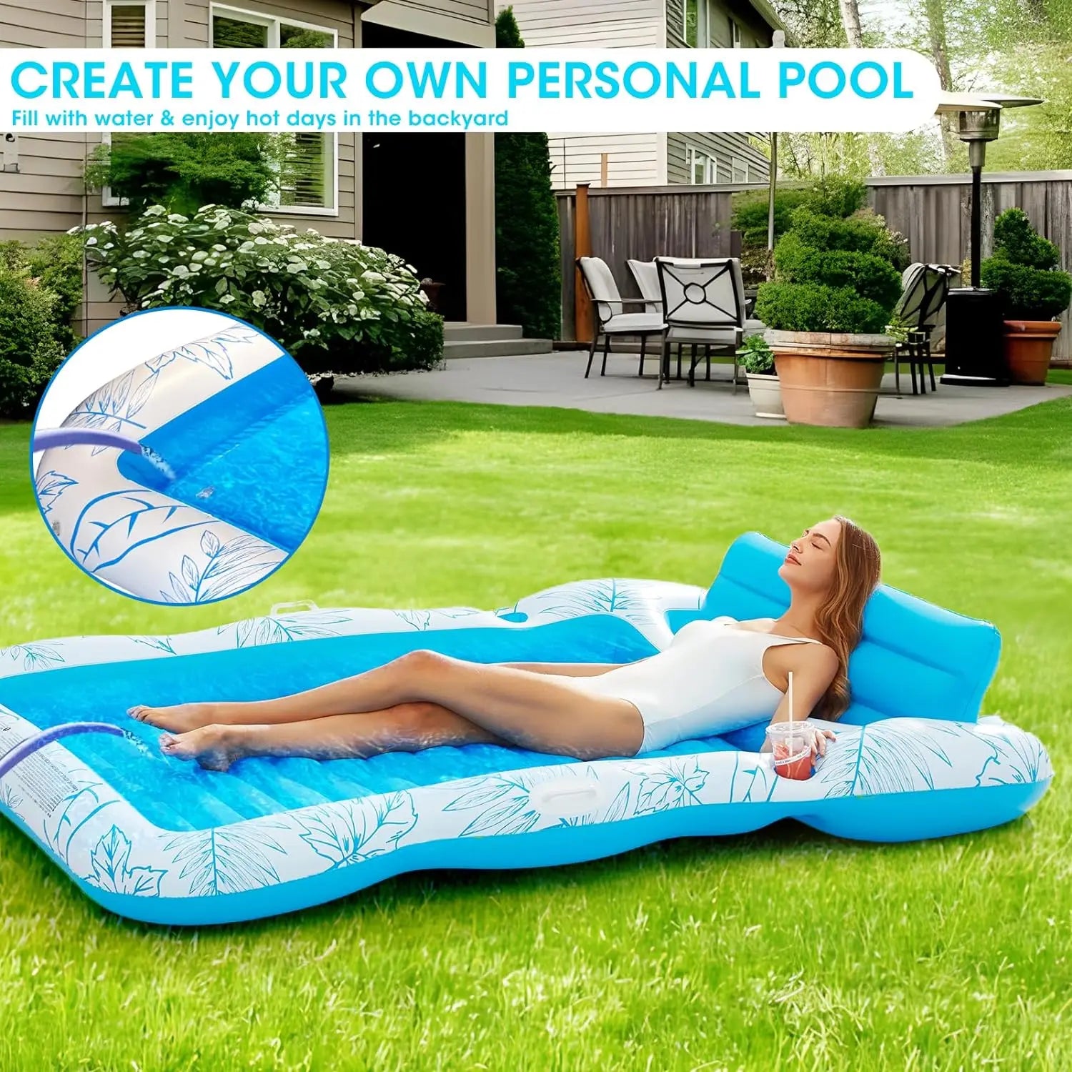 Extra Large Double Inflatable Pool Float – 214x145cm