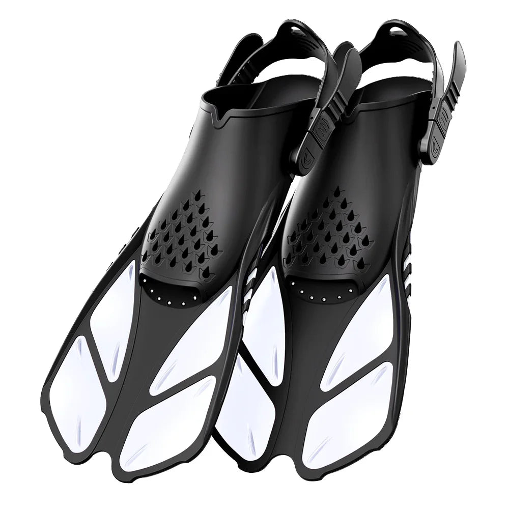Adjustable Snorkel Fins – Short Silicone Swim Flippers for Adults