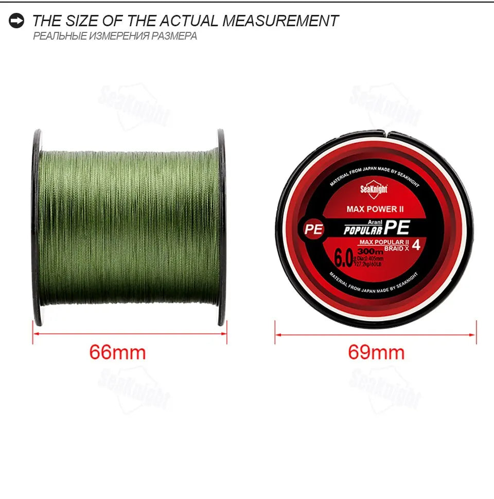 SeaKnight TriPoseidon PE Braided Fishing Line – 4 Strands, 300M, 15–30lb