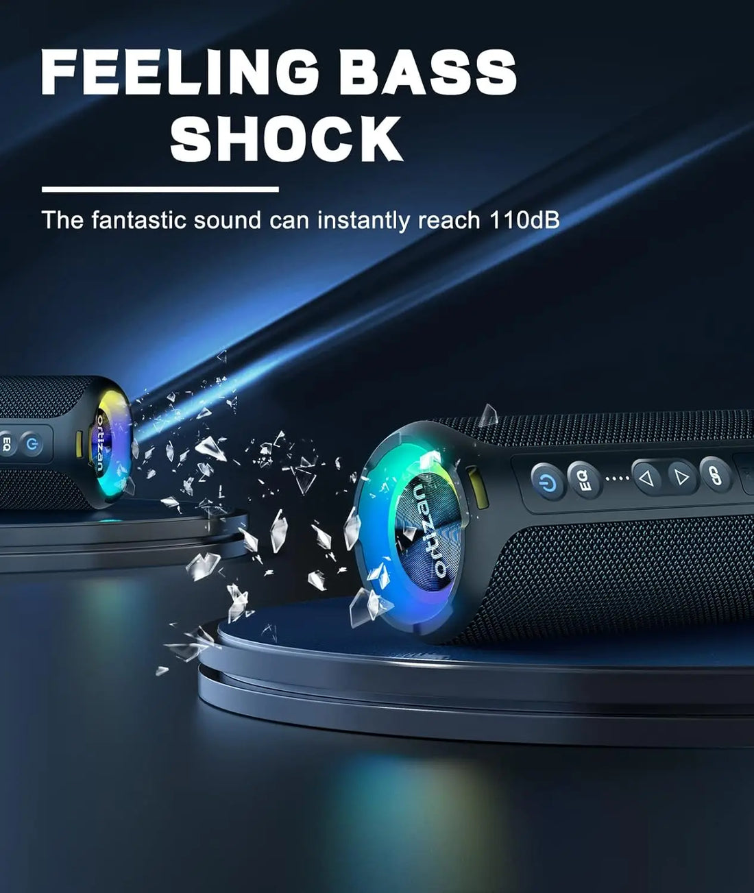 Ortizan X8 Pro Waterproof Bluetooth Speaker – Bass Boost & Dual Pairing