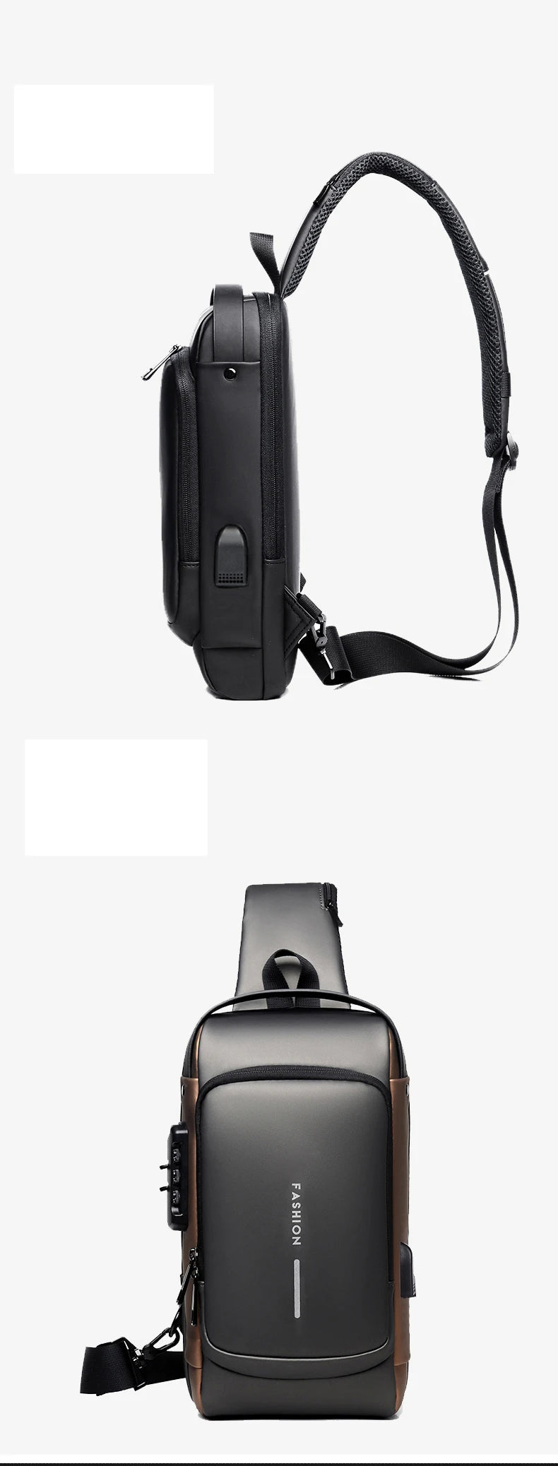 Men’s Crossbody Sling Bag – Multifunction Chest Pack with USB Charging & Anti-Theft Design