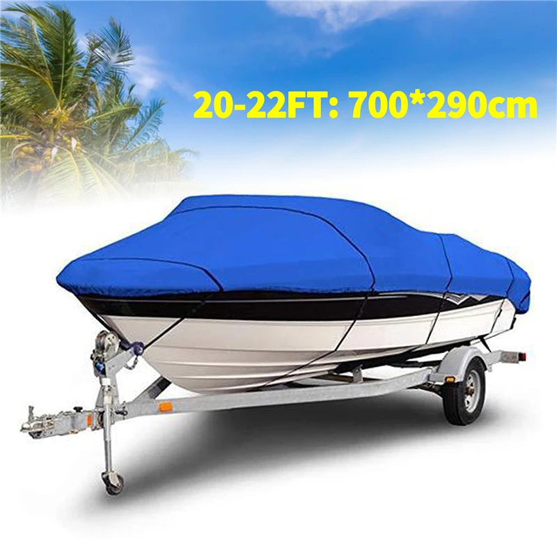 Heavy Duty Waterproof Boat Cover – UV & Sunproof Mooring Cover (11–22ft V-Hull)