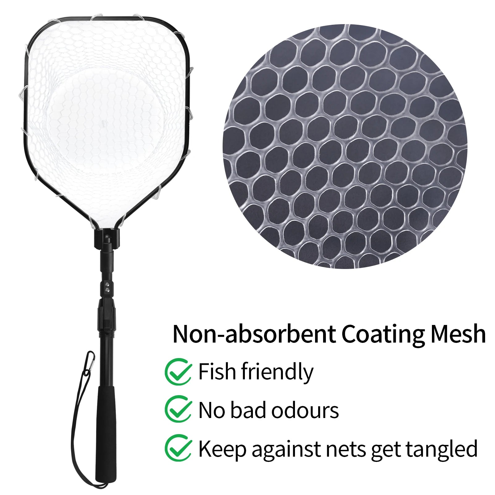 Telescopic Fishing Landing Net – 55cm to 190cm Foldable Floating Net