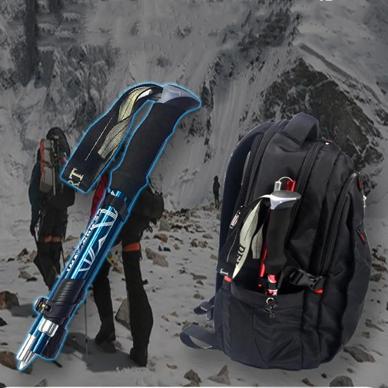 5-Section Foldable Trekking Pole – Portable Telescopic Hiking Stick