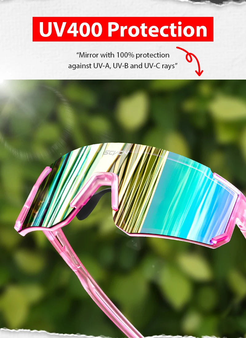 SCVCN Outdoor Cycling Sunglasses – UV400 Sports Bike Glasses for Men & Women