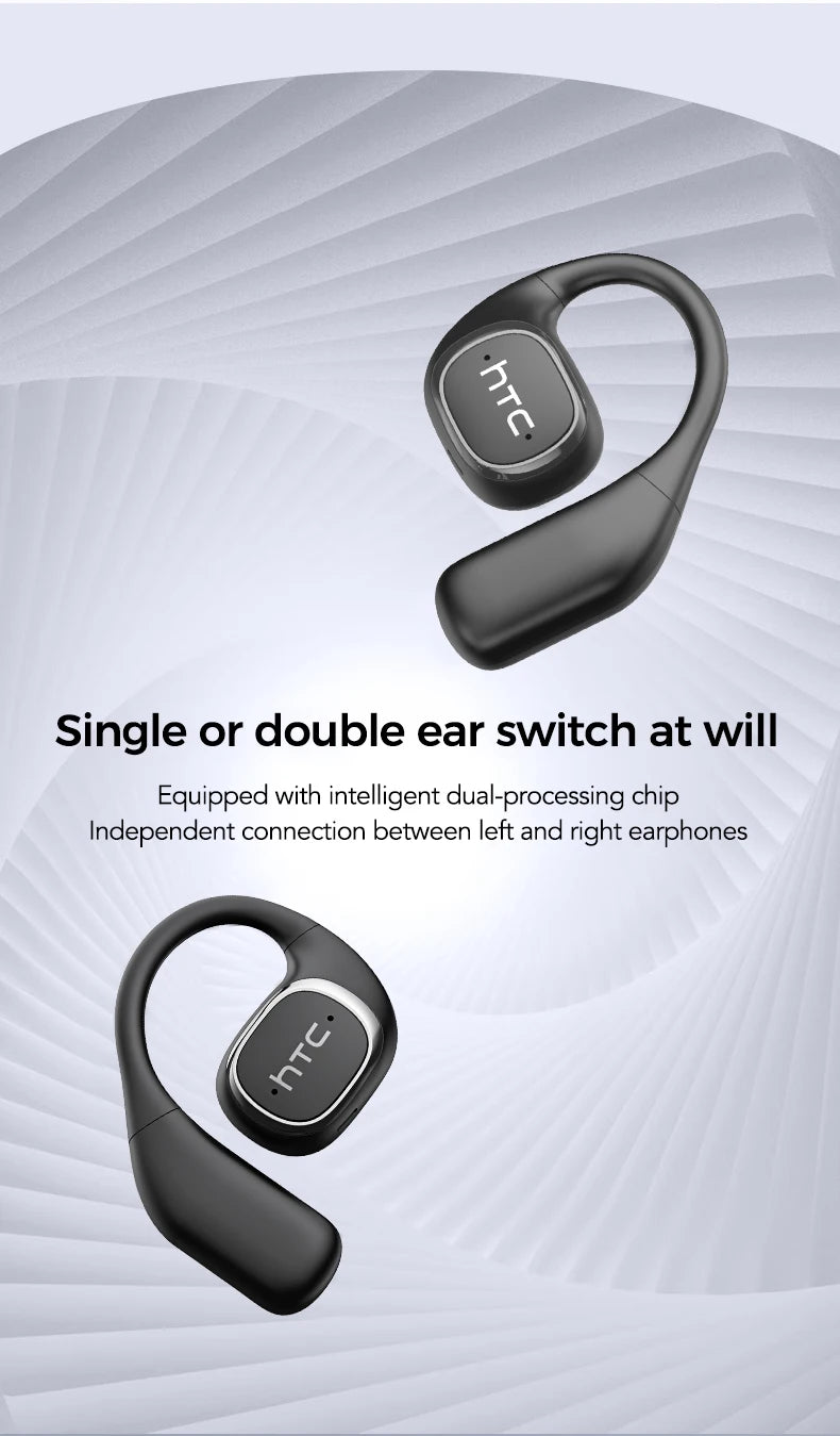 HTC NE11 Open-Ear Wireless Earbuds – Bluetooth V6.0 with AI Translator & LCD Display