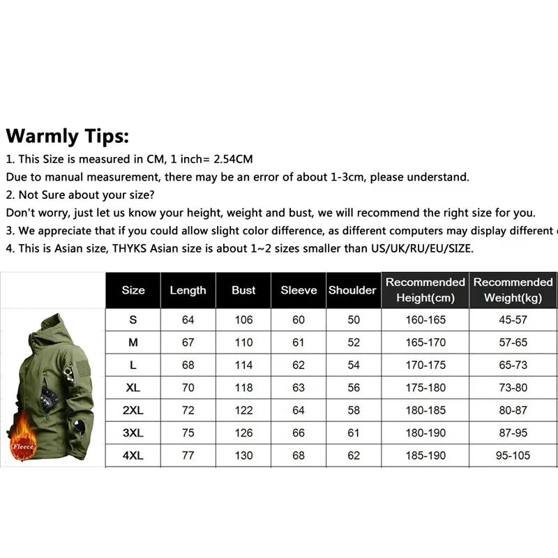 Men’s Tactical Soft-Shell Jacket – Waterproof Military Outdoor Utility Bomber