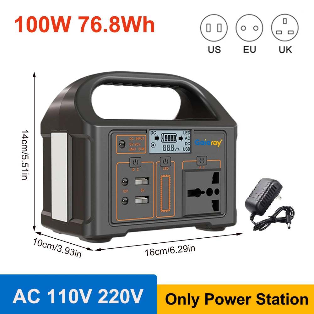 300W/500W Portable Power Station – 460Wh Solar Generator with LiFePO4 Battery