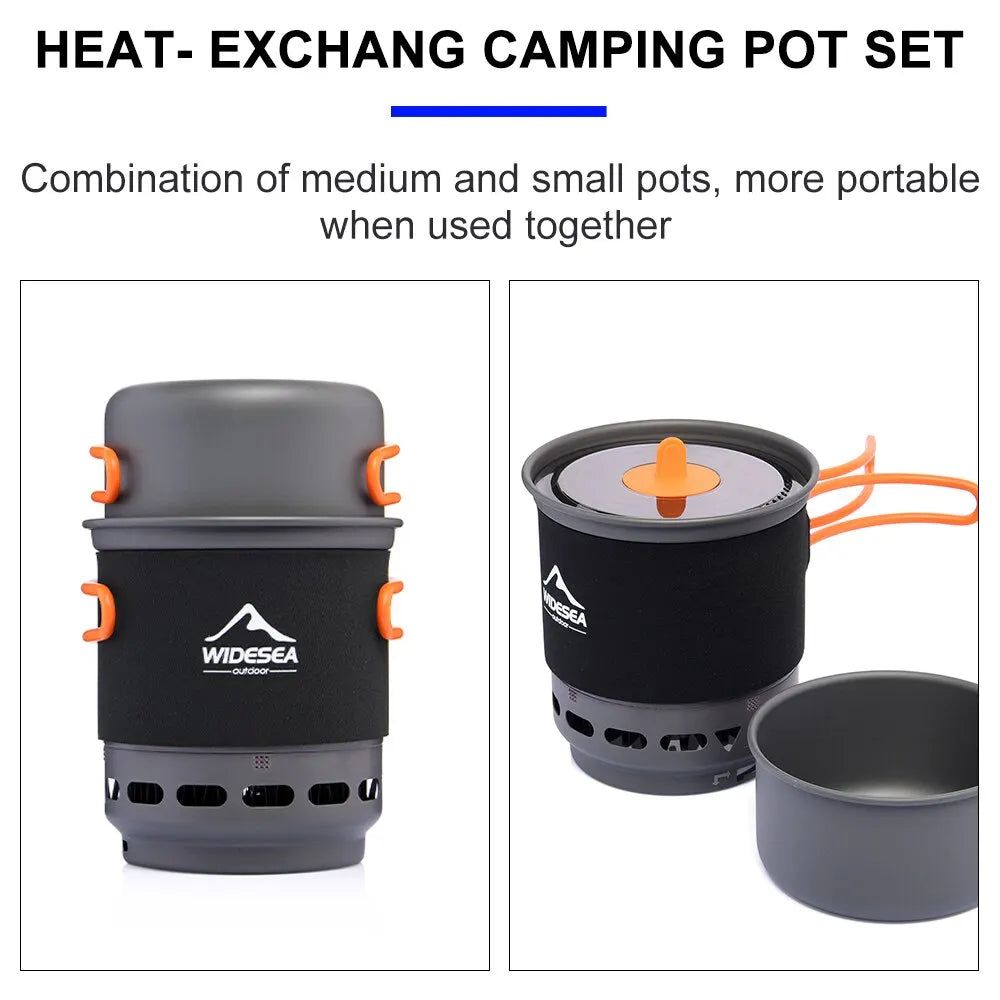 Widesea Camping Cooking System with Stove & Pot Set