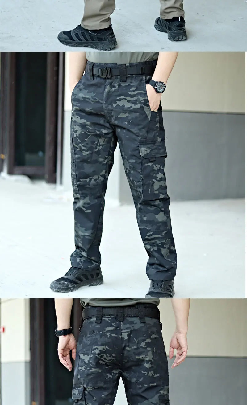 Men’s Tactical Cargo Pants – Multi-Pocket Waterproof Outdoor Work Trousers