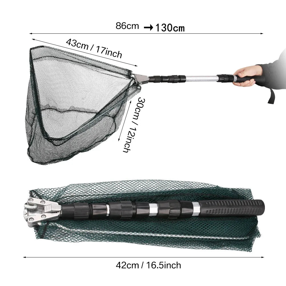 Telescopic Fishing Landing Net – 55cm to 190cm Foldable Floating Net