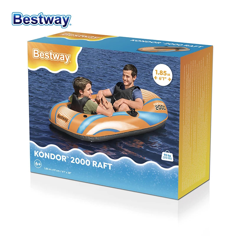 Bestway Inflatable Kayak (1–3 Person) – Heavy Duty PVC Raft for Adventure & Rafting