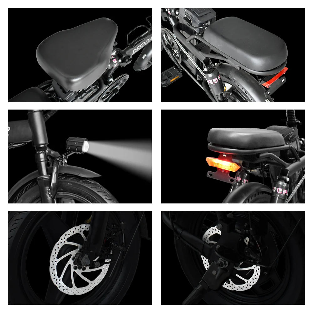 IDOTATA 48V 10Ah Foldable Electric Bike – 400W Motor, Urban Commuter Mini E-Bike