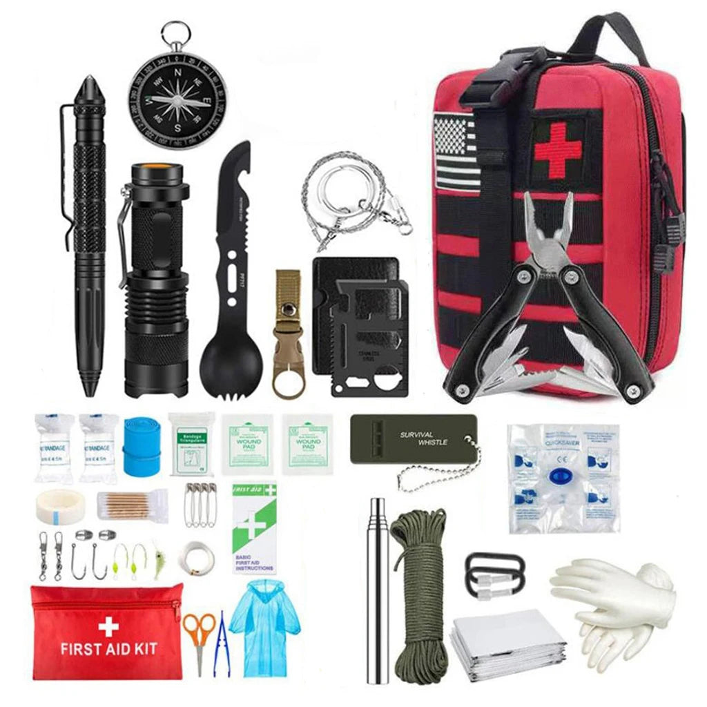 Survival First Aid Kit – Outdoor Emergency Trauma Bag with MOLLE System