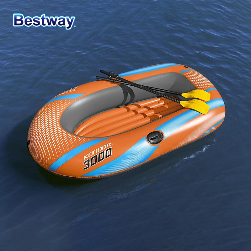 Bestway Inflatable Kayak (1–3 Person) – Heavy Duty PVC Raft for Adventure & Rafting