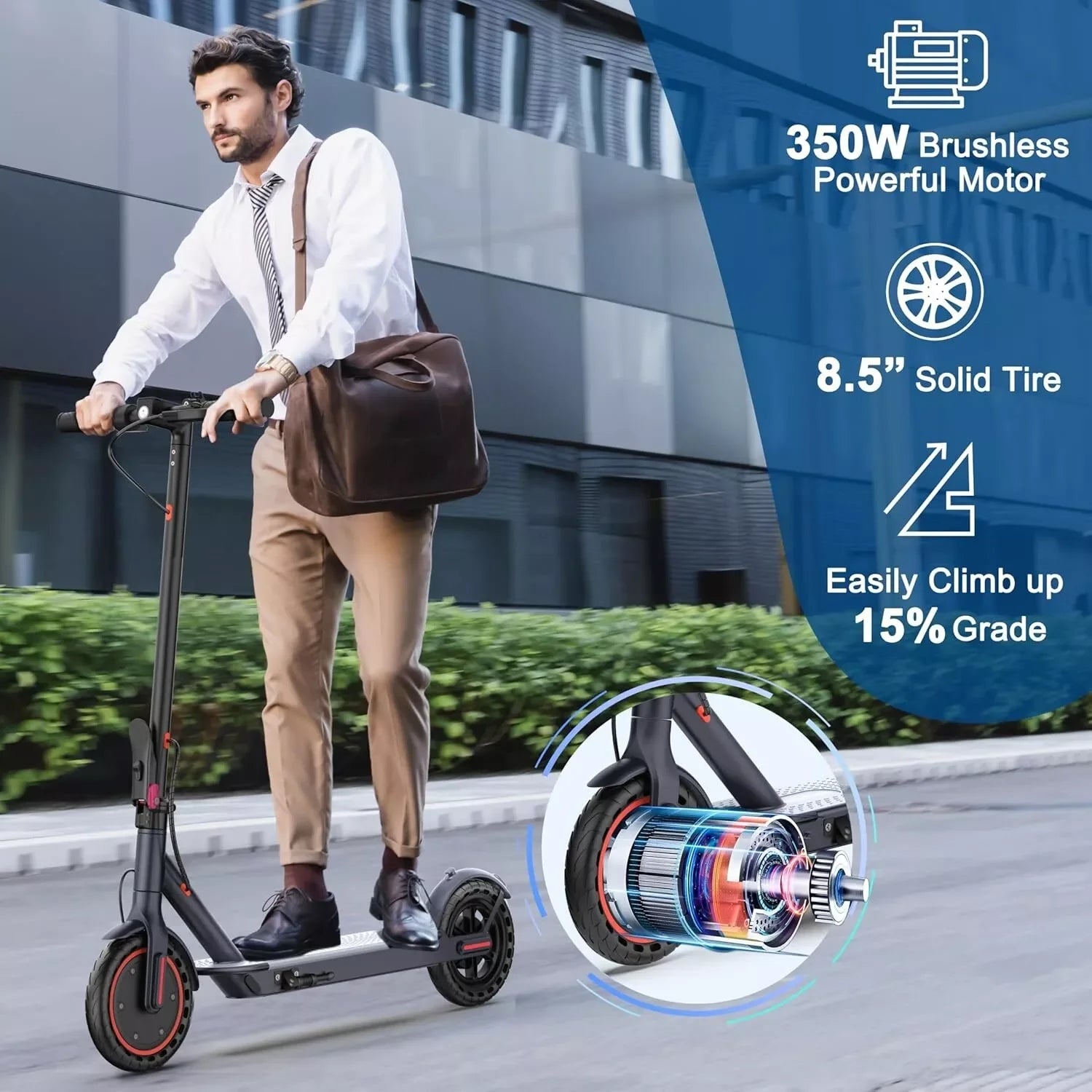 LP60 Electric Scooter – 350W Folding E-Scooter with App Control, 16mph, 12-Mile Range