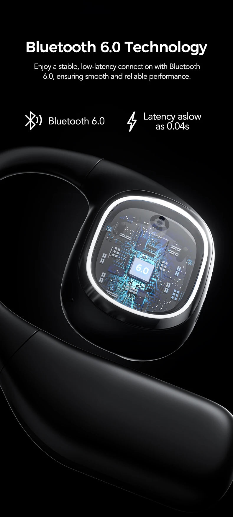 HTC NE11 Open-Ear Wireless Earbuds – Bluetooth V6.0 with AI Translator & LCD Display