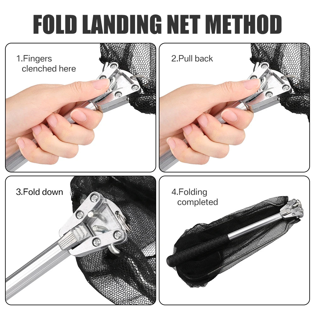 Telescopic Fishing Landing Net – 55cm to 190cm Foldable Floating Net